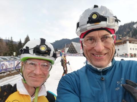 Start line of the 2022 Sellaronda Skimarathon - With Jonathan Bamber